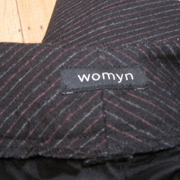 Womyn Black Wool Cuffed Pants Size 4 Thin Striped Dress Trousers Leg Crease - Picture 11 of 11
